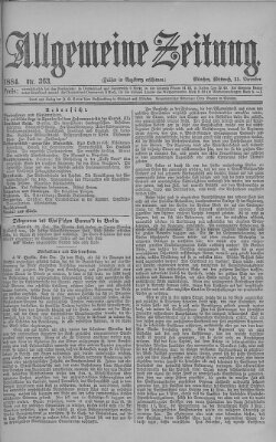 Allgemeine Zeitung Mittwoch 31. Dezember 1884