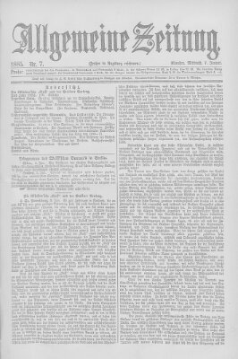 Allgemeine Zeitung Mittwoch 7. Januar 1885