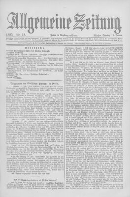 Allgemeine Zeitung Sonntag 18. Januar 1885