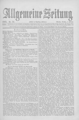 Allgemeine Zeitung Dienstag 3. Februar 1885