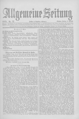 Allgemeine Zeitung Freitag 6. Februar 1885