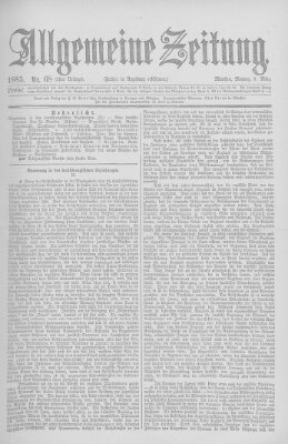 Allgemeine Zeitung Montag 9. März 1885