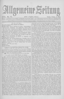 Allgemeine Zeitung Dienstag 24. März 1885