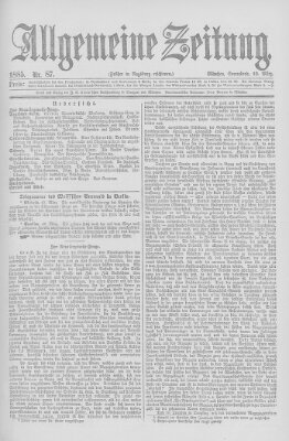 Allgemeine Zeitung Samstag 28. März 1885