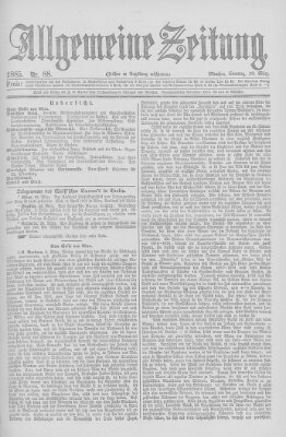 Allgemeine Zeitung Sonntag 29. März 1885