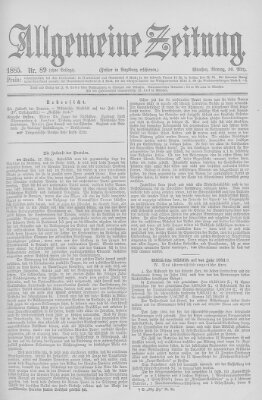 Allgemeine Zeitung Montag 30. März 1885