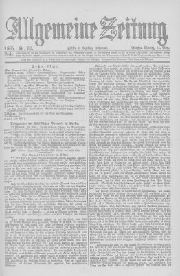 Allgemeine Zeitung Dienstag 31. März 1885