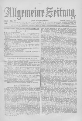 Allgemeine Zeitung Sonntag 5. April 1885