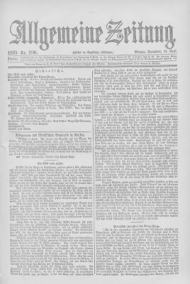 Allgemeine Zeitung Samstag 11. April 1885