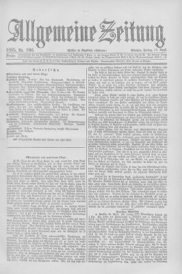 Allgemeine Zeitung Freitag 17. April 1885