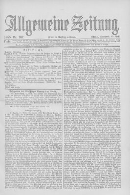 Allgemeine Zeitung Samstag 18. April 1885