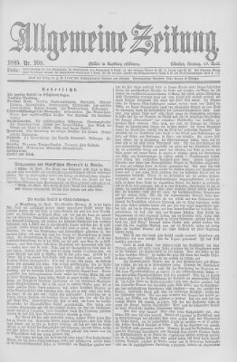 Allgemeine Zeitung Sonntag 19. April 1885