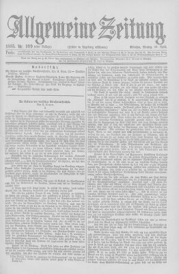 Allgemeine Zeitung Montag 20. April 1885