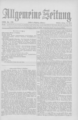 Allgemeine Zeitung Freitag 24. April 1885