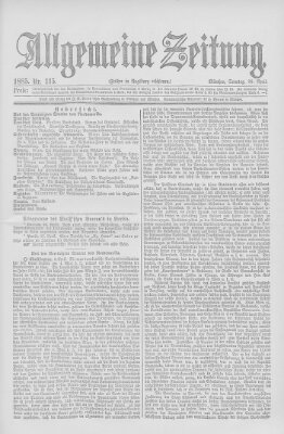 Allgemeine Zeitung Sonntag 26. April 1885