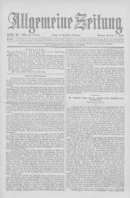 Allgemeine Zeitung Montag 27. April 1885