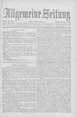 Allgemeine Zeitung Mittwoch 20. Mai 1885