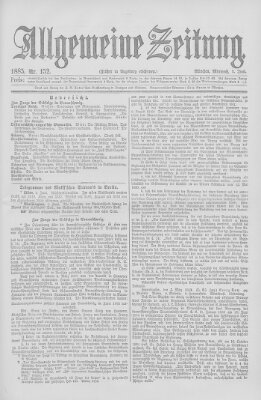 Allgemeine Zeitung Mittwoch 3. Juni 1885