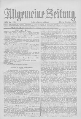 Allgemeine Zeitung Donnerstag 4. Juni 1885