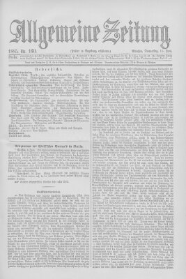 Allgemeine Zeitung Donnerstag 11. Juni 1885