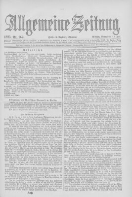 Allgemeine Zeitung Samstag 13. Juni 1885