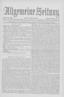 Allgemeine Zeitung Donnerstag 18. Juni 1885