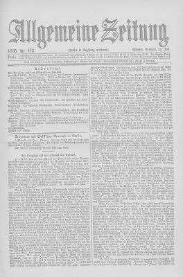 Allgemeine Zeitung Mittwoch 24. Juni 1885