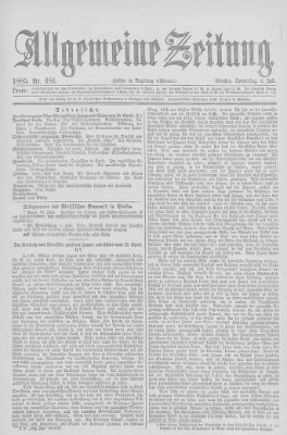 Allgemeine Zeitung Donnerstag 2. Juli 1885