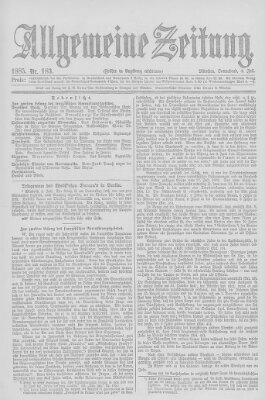 Allgemeine Zeitung Samstag 4. Juli 1885