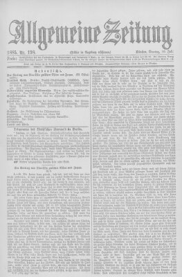 Allgemeine Zeitung Sonntag 19. Juli 1885