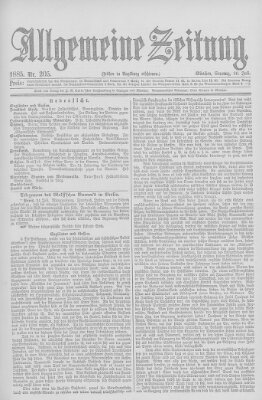 Allgemeine Zeitung Sonntag 26. Juli 1885