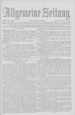 Allgemeine Zeitung Donnerstag 30. Juli 1885