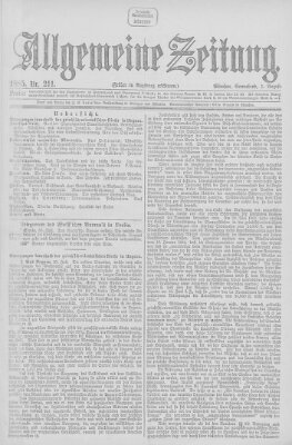 Allgemeine Zeitung Samstag 1. August 1885