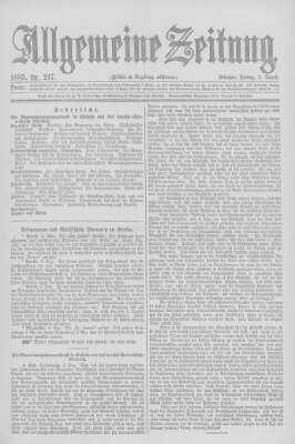 Allgemeine Zeitung Freitag 7. August 1885