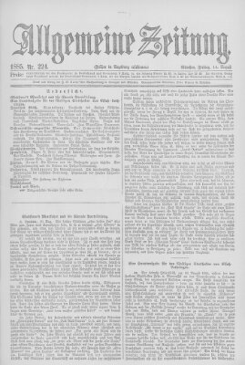 Allgemeine Zeitung Freitag 14. August 1885