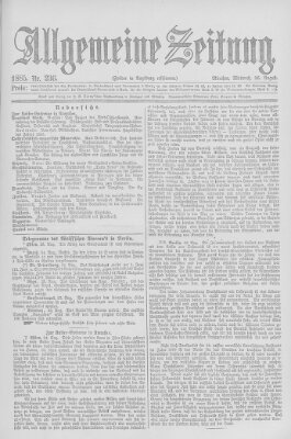 Allgemeine Zeitung Mittwoch 26. August 1885