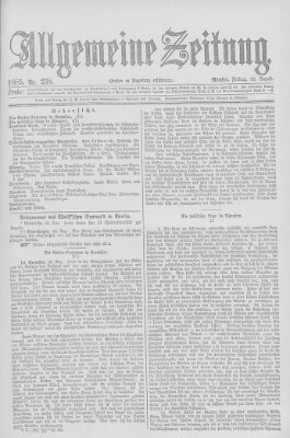 Allgemeine Zeitung Freitag 28. August 1885