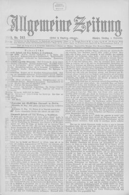 Allgemeine Zeitung Dienstag 1. September 1885