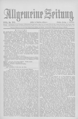 Allgemeine Zeitung Freitag 4. September 1885