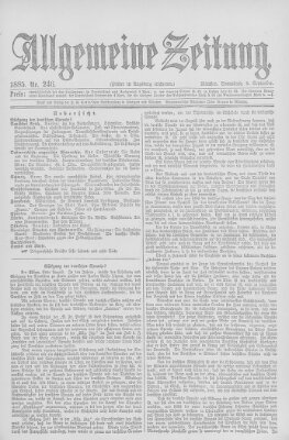 Allgemeine Zeitung Samstag 5. September 1885