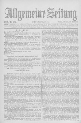 Allgemeine Zeitung Mittwoch 16. September 1885