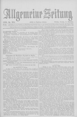 Allgemeine Zeitung Sonntag 27. September 1885