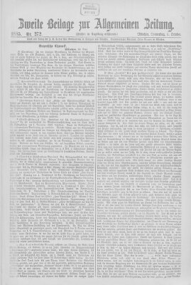 Allgemeine Zeitung Donnerstag 1. Oktober 1885