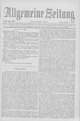 Allgemeine Zeitung Freitag 2. Oktober 1885