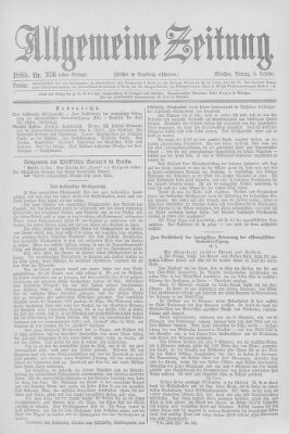 Allgemeine Zeitung Montag 5. Oktober 1885