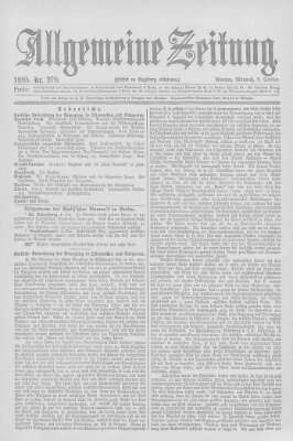 Allgemeine Zeitung Mittwoch 7. Oktober 1885