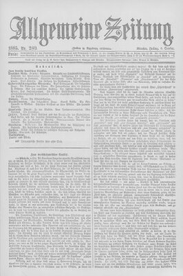 Allgemeine Zeitung Freitag 9. Oktober 1885