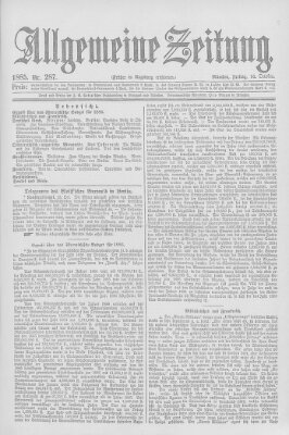 Allgemeine Zeitung Freitag 16. Oktober 1885