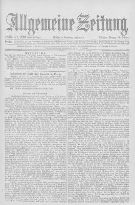 Allgemeine Zeitung Montag 19. Oktober 1885