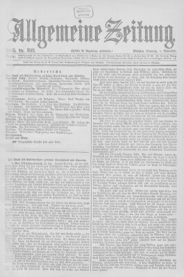 Allgemeine Zeitung Sonntag 1. November 1885